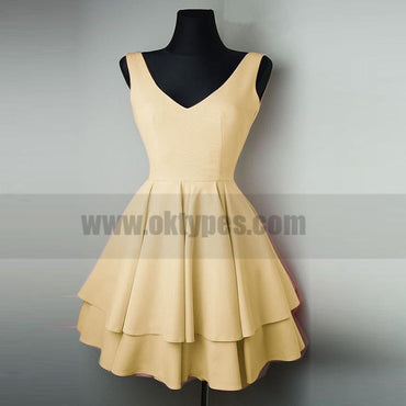 Cheap Short Simple V Neck Black Homecoming Dresses Online, TYP0801