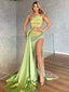 Simple Mermaid Side Slit Sexy Long Prom Dresses, PDS0294