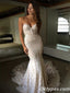 Gorgeous Ivory Strapless Sweetheart Appliques Train Mermaid Wedding Dresses,WDS0123
