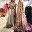 Sequins Beading Long Prom Dresses V-Neck Tulle A-Line Evening Formal Dresses, TYP0405