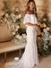 Romantic Straight Lace Mermaid Charming Long Cheap Wedding Dresses, WDS0037