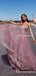 Sparkly Sexy Deep V-neck A-line Spaghetti Strap Pink Sequin Long Cheap Backless Prom Dresses, TYP2087