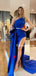 Charming Mermaid Side Slit Colorful Long Prom Dresses, PDS0177