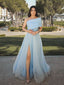 Charming One-shoulder A-line Tulle Long Prom Dresses, PDS0178