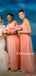 Mismatched V-neck Chiffon Cheap Long Bridesmaid Dresses, BDS0135