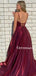 Simple Spaghetti Strap V-neck A-line Long Prom Dresses, PDS0182