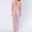 Sheath V Neck Sweep Train Pink Bridesmaid Dresses With Ruched, TYP1936