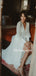Unique V-neck Long Chiffon Cheap Beach Wedding Dresses, TYP1567