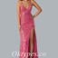Sexy Sequin Spaghetti Straps V-Neck Criss Cross Lace Up Side Slit Mermaid Long Prom Dresses,PDS0761