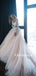 New Arrival V-neck A-line Tulle Lace Long Sleeve Wedding Dresses, WDS0082