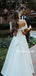 Newest Straight A-line Satin Lace up Back Long Wedding Dresses, WDS0080