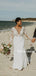 Elegant V-neck Mermaid Long Sleeve Long Wedding Dresses, WDS0078