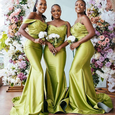 Simple Spaghetti Strap Mermaid Long Cheap Bridesmaid Dresses, BDS0119