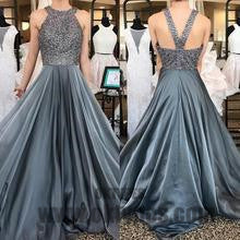 Long Floor Length Prom Dresses, Beading Prom Dresses, Halter Prom Dresses, Zipper Prom Dresses, TYP0315
