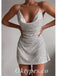Sexy Shiny White Sequin Spaghetti Straps Cowl Sleeveless Sheath Prom Dresses/Homecoming Dresses ,PDS0489