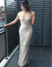 Sheath Illusion Round Neck Sequin Prom Evening Dresses with Tassels, TYP1278