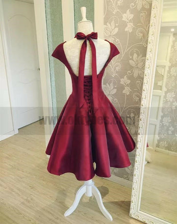 Sexy Backless Cap Sleeves Short Red Homecoming Dresses Online, TYP0821
