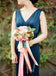 Simple Plus Size V Neck Cheap Teal Sheath Long Bridesmaid Dresses, TYP1236