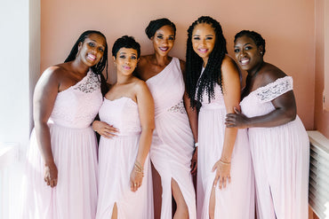 Mismatched Blush Pink Chiffon Side Slit A-line Long Cheap Bridesmaid Dresses, BDS0105