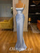 Simple Satin Spaghetti Straps Mermaid Long Prom Dresses,PDS0732