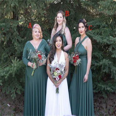 Cheap Soft Mismatched Simple Fall Long Elegant Formal Bridesmaid Dresses, TYP1406
