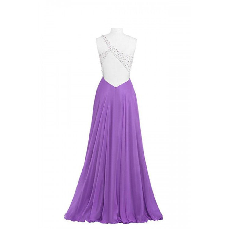 Long Floor Length Prom Dresses, Beading Prom Dresses, Asymmetric Prom Dresses, Criss-Cross Prom Dresses, TYP0238
