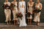Spaghetti Strap Champagne Elastic Silk Mermaid Long Cheap Bridesmaid Dresses, BDS0093