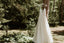 Simple Spaghetti Strap V-neck Off-White Organza A-line Long Cheap Wedding Dresses, WDS0015