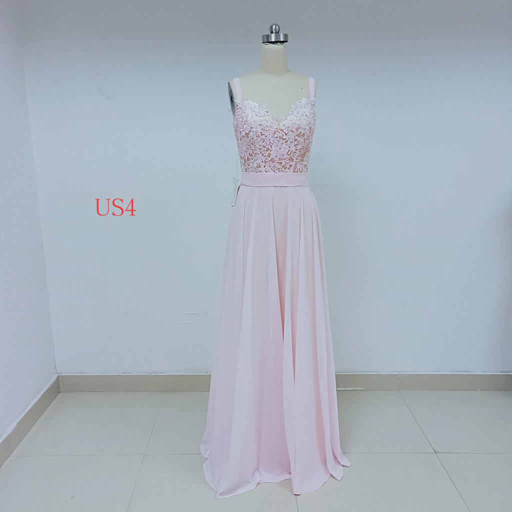 Pink Square Long Cheap Bridesmaid  Dresses_US4, SO036