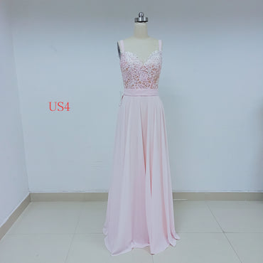 Pink Square Long Cheap Bridesmaid  Dresses_US4, SO036