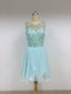 Sky Blue Top Beaded Chiffon Homecoming Dresses_US4, SO014