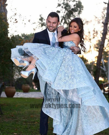 High Low Prom Dresses, Lace Sweetheart Prom Dresses, Appliques Zipper Prom Dresses, Elegant Prom Dresses, TYP0301