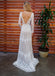 Long Sleeve Ivory Sheath Backless Lace Applique Country Wedding Dresses, TYP1241