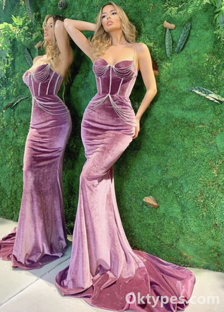 Sexy Velvet Sweetheart Sleeveless Evening Dress,Mermaid Evening prom dresses, Forma Women Dress,PDS0323
