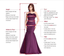 Purple Halter Starp Side Slit Chiffon Long Cheap Bridesmaid Dresses, BDS0098