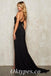 Sexy Black Satin Sweetheart Sleeveless Side Slit Mermaid Long Prom Dresses,PDS0707