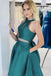 Simple Round Neck Green Satin A-line Cheap Short Homecoming Dresses, HDS0039