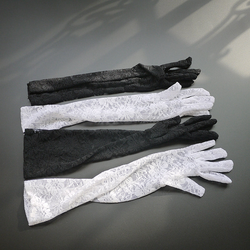 Wedding Gloves, Long Gloves, Wedding Gloves With Handmade Flower, TYP0542