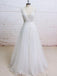 Backless V Neck Lace A-line Cheap Wedding Bridal Dresses, Wedding Dresses, TYP0499