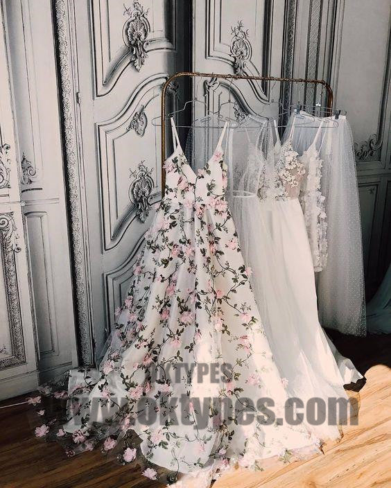Floral Pink Prom Dress Lace Long Prom Dress, Handmade Flower Prom Dresses, TYP0396
