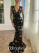 Elegant Star Tulle Spaghetti Straps V-Neck Sleeveless Mermaid Long Prom Dresses,PDS0772