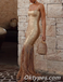 Sexy Specail fabric Spaghetti Straps Sheath Prom Dresses With Tassel,PDS0347