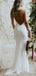 Mermaid Long Spaghetti Straps Low Cut Backless Lace Wedding Dresses, TYP1321