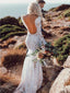 See Through Lace Rustic Wedding Dresses Long Sleeve Mermaid Wedding Dresses, TYP1212