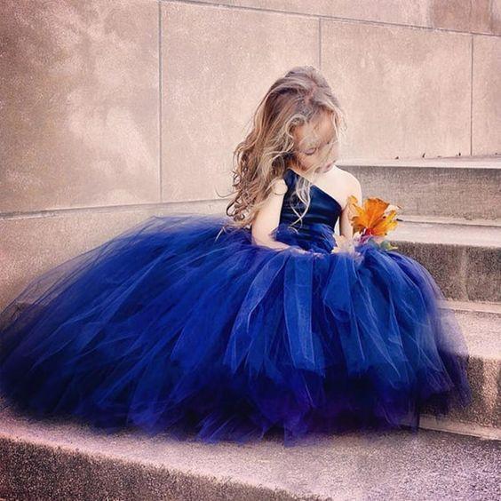 One Shoulder Cute Tulle Ball Gown Flower Girl Dresses, TYP1246