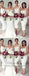 Sheath Square Neck Mid Calf Sleeveless White Satin Bridesmaid Dresses, TYP1317