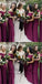 Sheath Off-the-Shoulder Short Sleeves Long Fuchsia Bridesmaid Dresses, TYP1370