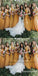 A-Line V-neck Long Cheap Yellow Jersey Convertible Bridesmaid Dresses, TYP1363