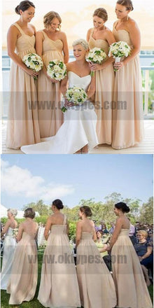 One Shoulder Bridesmaid Dresses, Fetching Long A-line Ruffles Zipper Bridesmaid Dresses, TYP0726