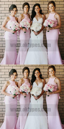 Light Pink Sleeveless Charming Long Mermaid Bridesmaid Dresses, Bridesmaid Dresses, TYP0755